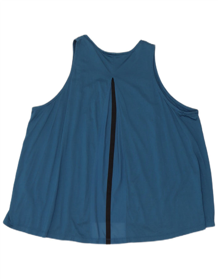 Nike Dame Oversized Vest Top UK 16 Large Blue Cotton