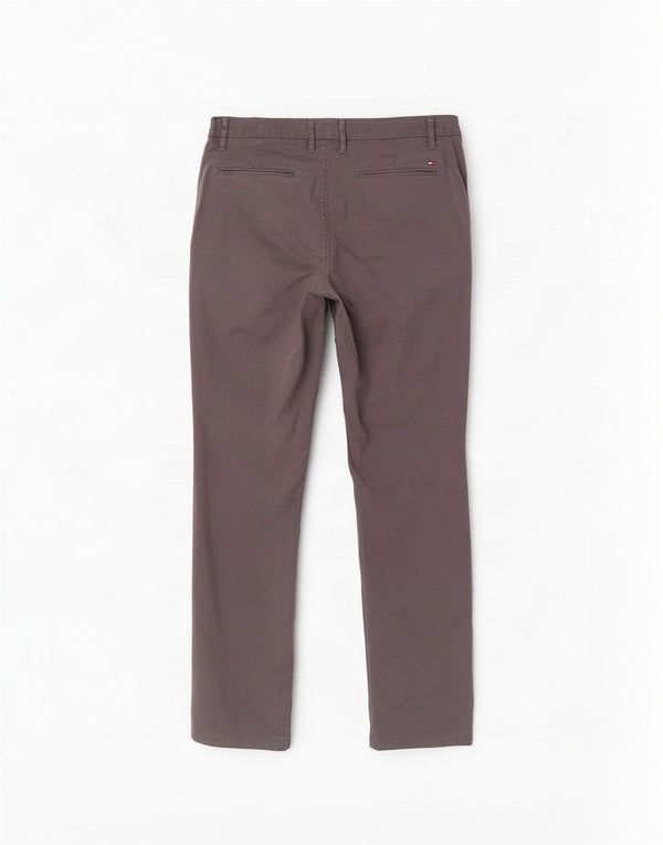 Pantaloni chino dritti da uomo Tommy Hilfiger W38 L32 cotone grigio