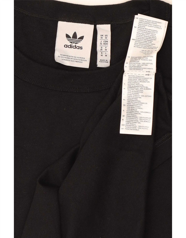 T-shirt Adidas da uomo Top media in cotone nero