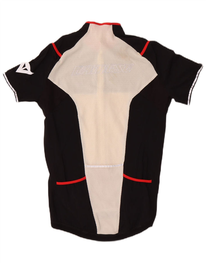 Dainese Mens Short Sleeve Zip Neck Jersey Top Medium Black Colourblock
