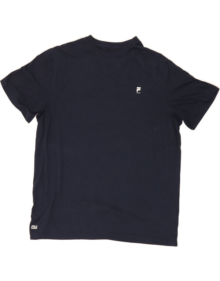 FILA Mens T-Shirt Top XL Navy Blue Polyester Vintage Fila and Second-Hand Fila from Messina Hembry 