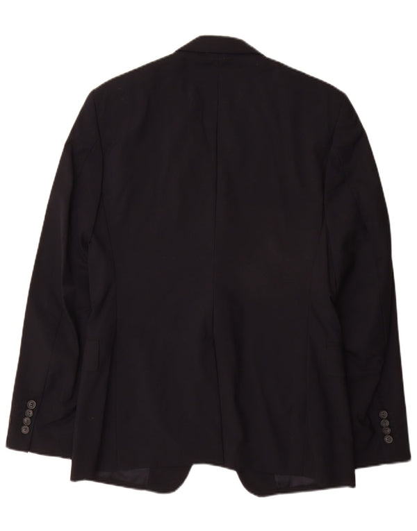 Prada Mens 2 Button Blazer Jacket IT 48 Medium Navy Blue Wool