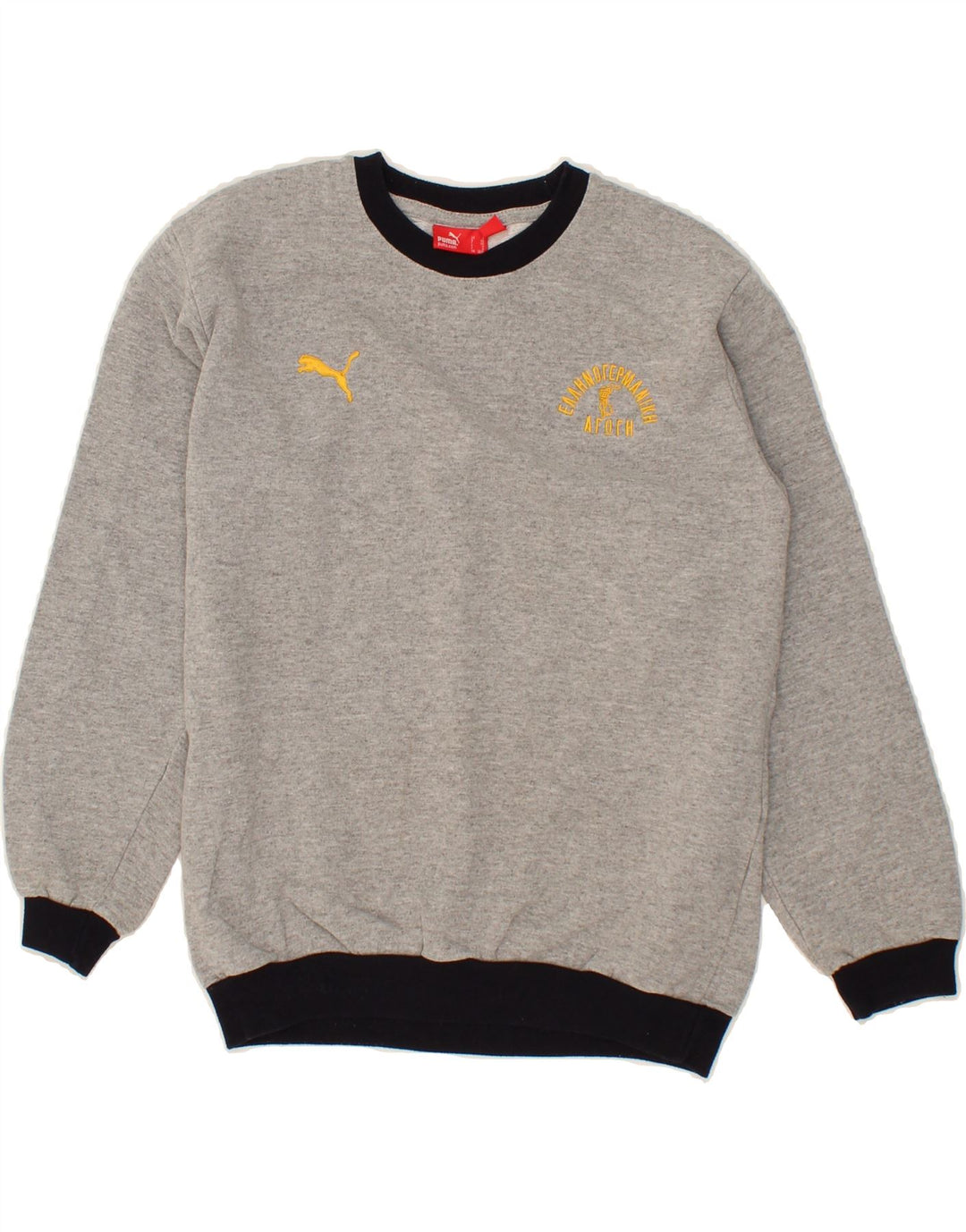 PUMA Boys Sweatshirt Jumper 11-12 Years Grey Cotton Vintage Puma and Second-Hand Puma from Messina Hembry 