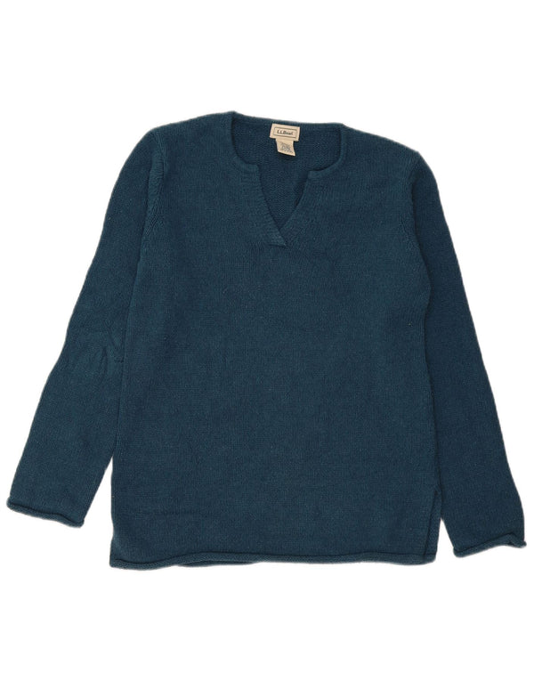 L.L.Bean Pull surdimensionné à col en V pour femme UK 6 XS Bleu marine en soie