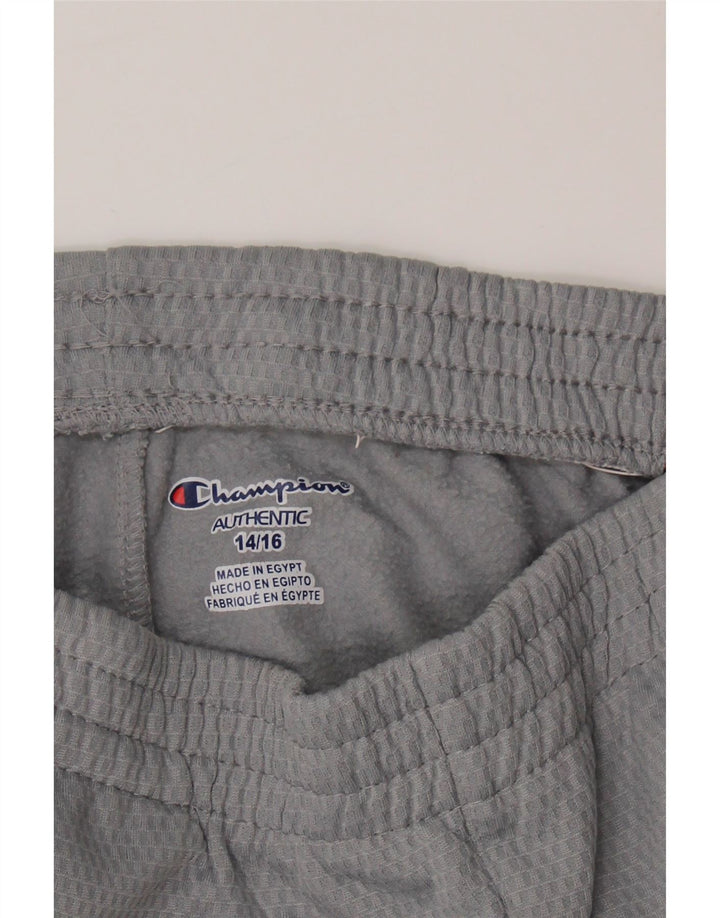 CHAMPION Boys Tracksuit Trousers 14-15 Years  Grey Colourblock Polyester Vintage Champion and Second-Hand Champion from Messina Hembry 
