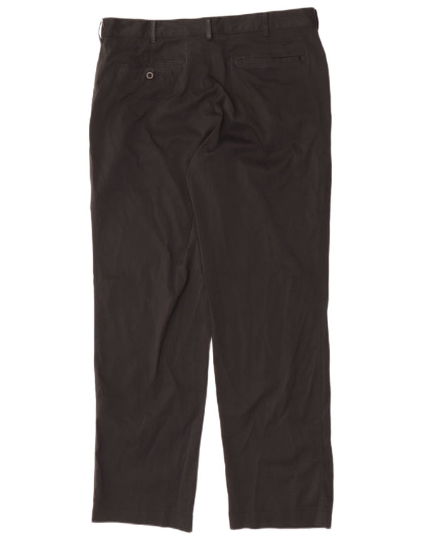 Nike Mens Dri Fit Straight Chino Trousers W34 L32 Black Polyester