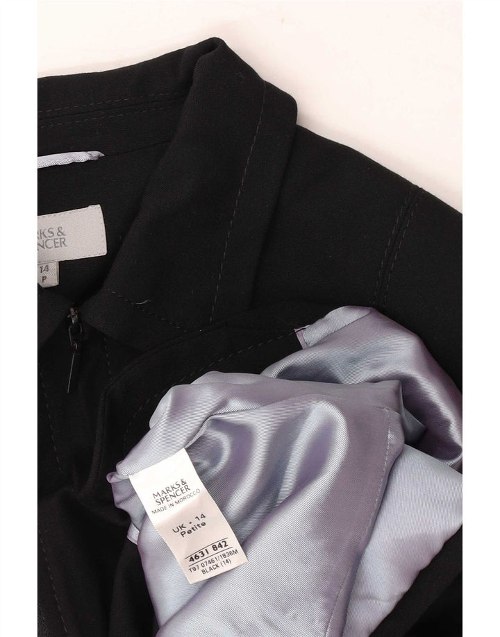 Jachetă pentru femei Marks & Spencer Petite cu fermoar complet UK 14 Medium Black