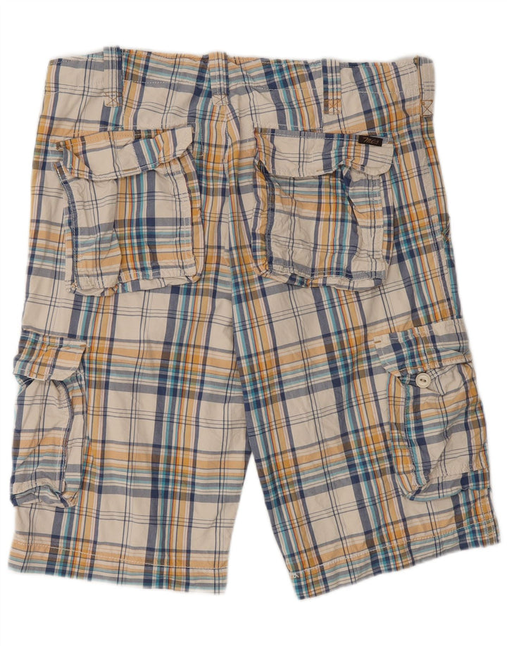 Pantaloncini cargo da uomo Marlboro Classics W34 grandi in cotone a quadri multicolore