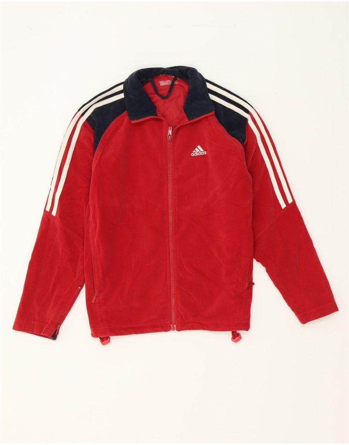 ADIDAS Boys Tracksuit Top Jacket 11-12 Years Red Colourblock Vintage Adidas and Second-Hand Adidas from Messina Hembry 