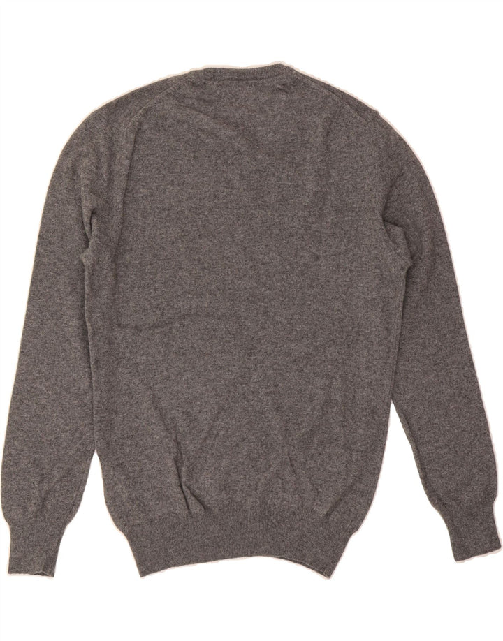 NORTH SAILS Mens V-Neck Jumper Sweater Large Grey Wool Vintage North Sails and Second-Hand North Sails from Messina Hembry 