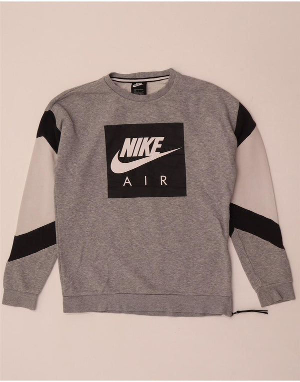 Nike grafisk sweatshirt til mænd, lille grå farveblok bomuld