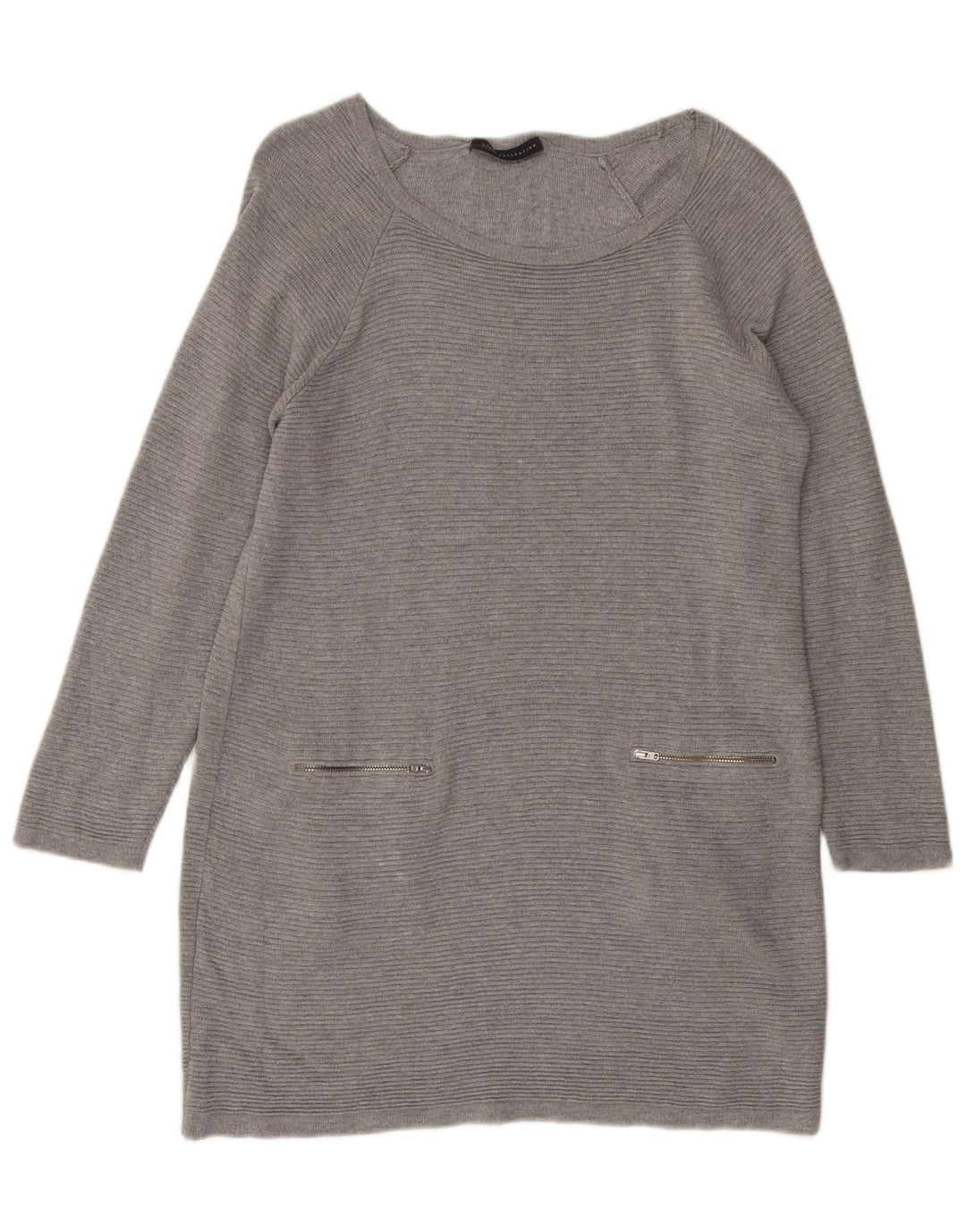 Marks & Spencer Womens Oversized Jumper Dress UK 10 Small Grey Viscose