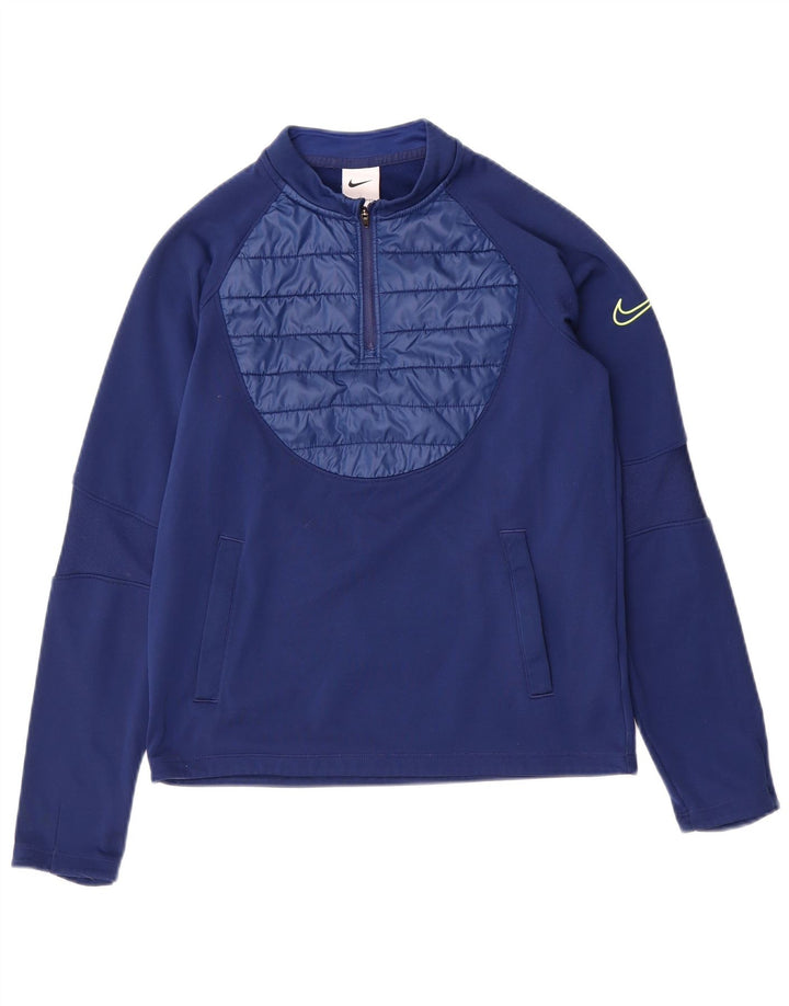 Nike Haut de survêtement Therma-Fit pour garçon 12-13 ans Bleu marine Taille L