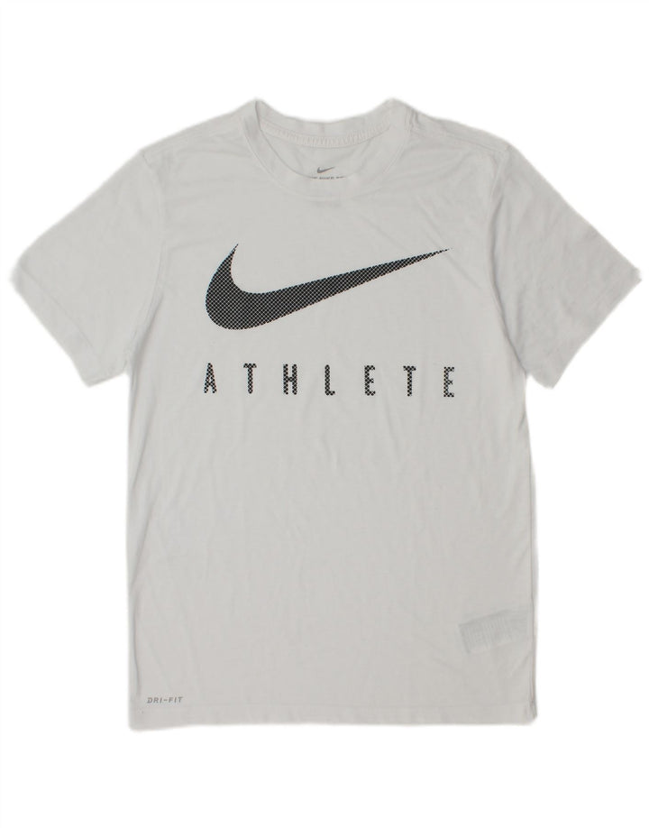 Nike Herren Dri Fit Graphic T-Shirt Top Small Weiß Polyester