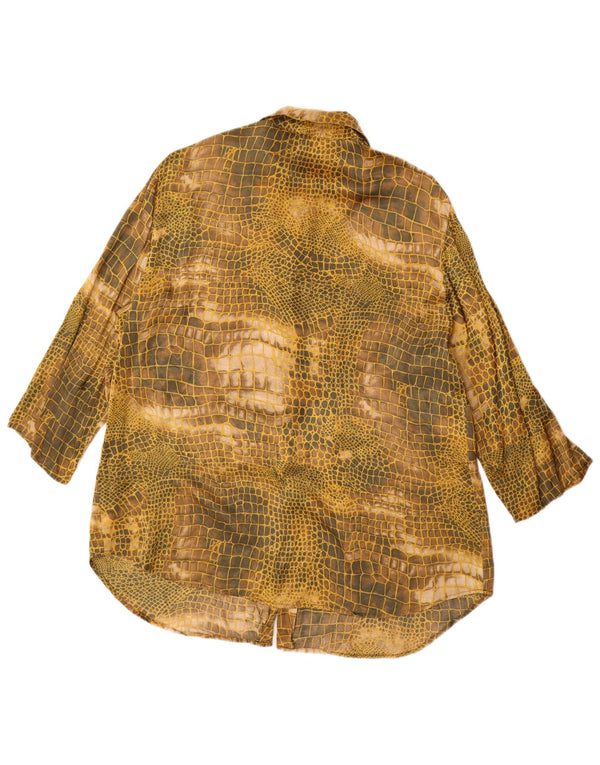 Perte by Krizia Camicia da donna con maniche a 3/4 Camicetta UK 20 2XL Marrone Stampa animalier