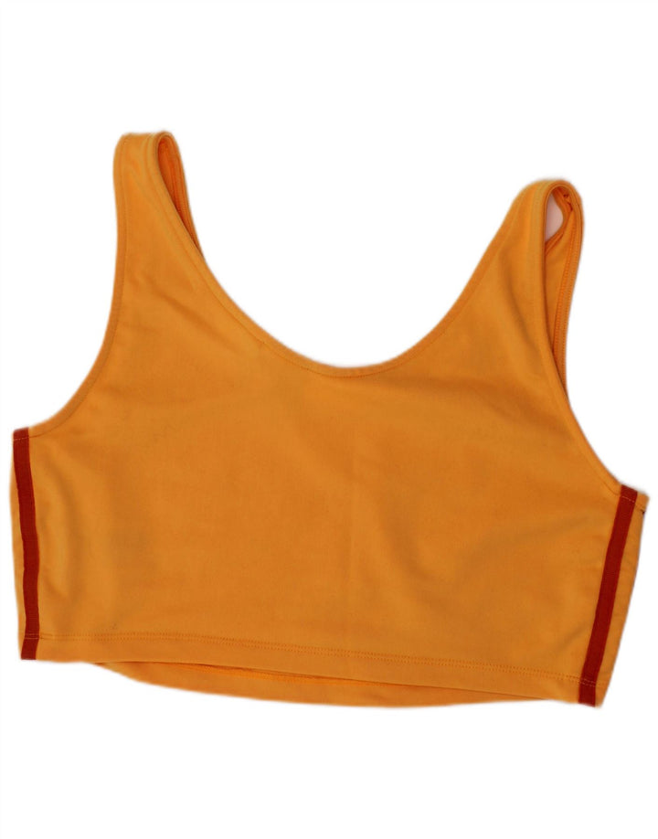 Adidas Womens Sport Bra Top UK 14 Medium Orange Polyester