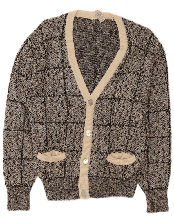 Cardigan pentru bărbați Valentino, bumbac mic, gri cu carouri