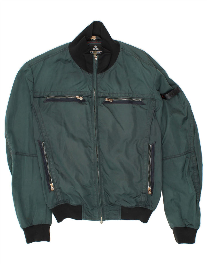 PEUTEREY Boys Bomber Jacket 12-13 Years XL Blue Colourblock Nylon Vintage PEUTEREY and Second-Hand PEUTEREY from Messina Hembry 