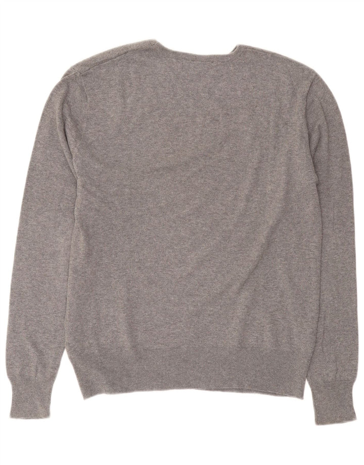 Fila Mens Boat Neck Jumper Sweater Small Grey Cotton
