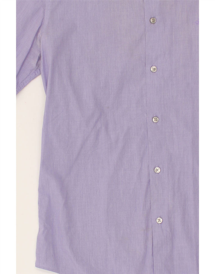 CALVIN KLEIN Mens Fitted Shirt SIze 15 Medium Purple Cotton Vintage Calvin Klein and Second-Hand Calvin Klein from Messina Hembry 