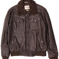 Geox Mens Bomber bőrkabát UK 38 Medium Brown