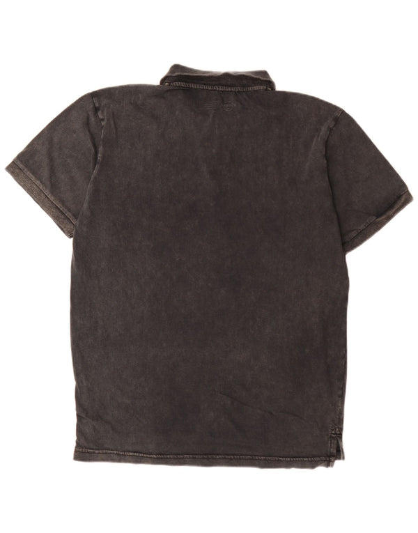 Hard Rock Cafe Mens Prague Graphic Polo Shirt Medium Black Cotton Music