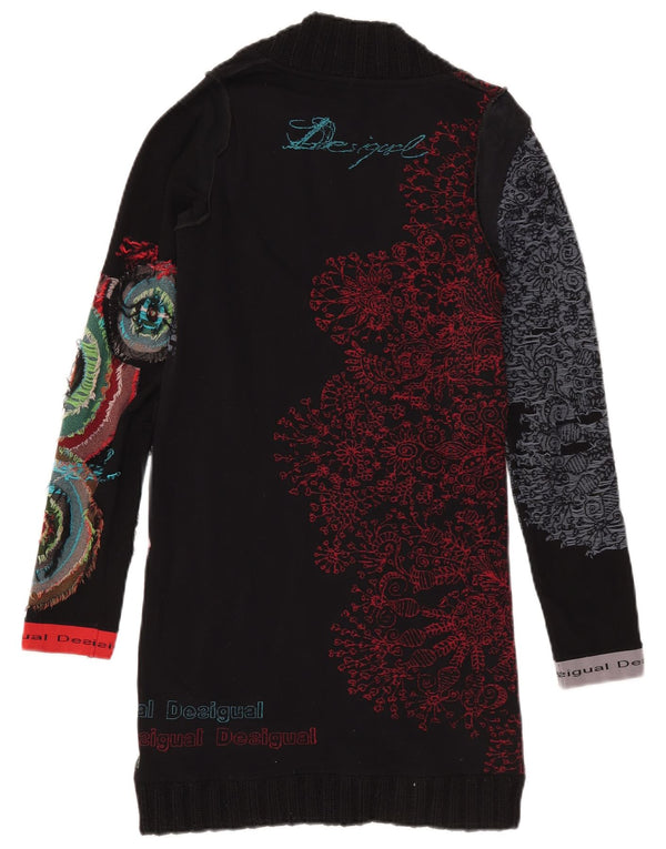 Γυναικείο γραφικό μακρυμάνικο φόρεμα Desigual UK 12 Medium Black Floral