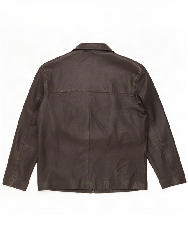 MONTANA Mens Leather Jacket UK 40 Large Brown