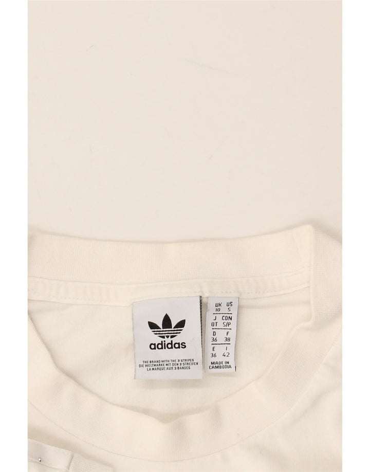 ADIDAS Womens T-Shirt Top UK 10 Small White