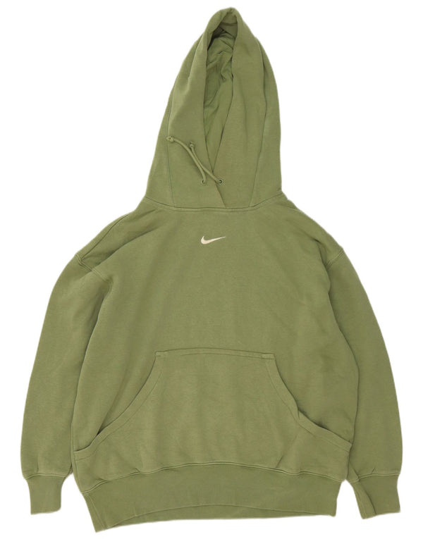 Męski sweter z kapturem Nike o luźnym kroju, mały, zielony, bawełniany