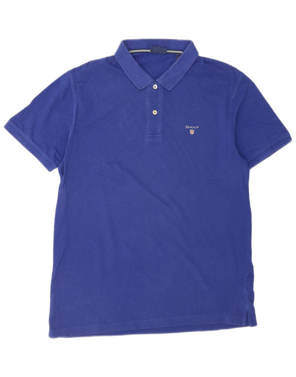 Gant Mens Polo Shirt Large Blue Cotton