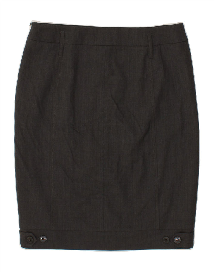 MAX MARA Womens Weekend Pencil Skirt UK 12 Medium W30  Grey Virgin Wool Vintage Max Mara and Second-Hand Max Mara from Messina Hembry 