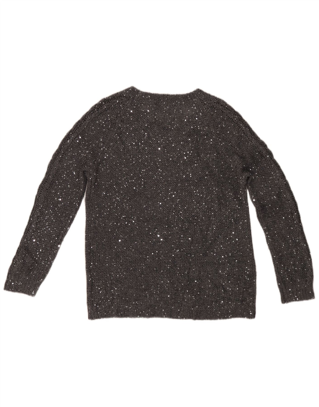 Marks & Spencer Womens Boat Neck Jumper Sweater UK 12 Medium Grey