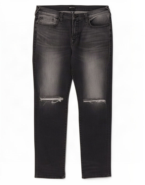 True Religion Mens Rocco Distressed Relaxed Fit Jeans Skinny W36 L30 Preto