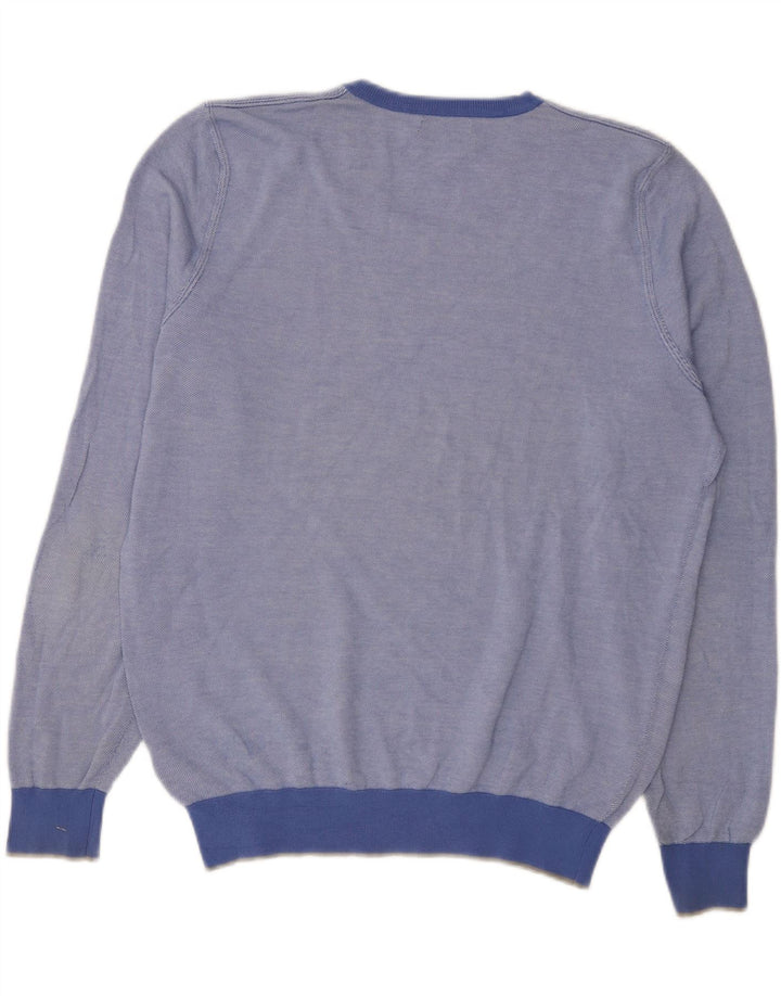 Massimo Dutti Herre V-hals sweater Stor Blå Bomuld