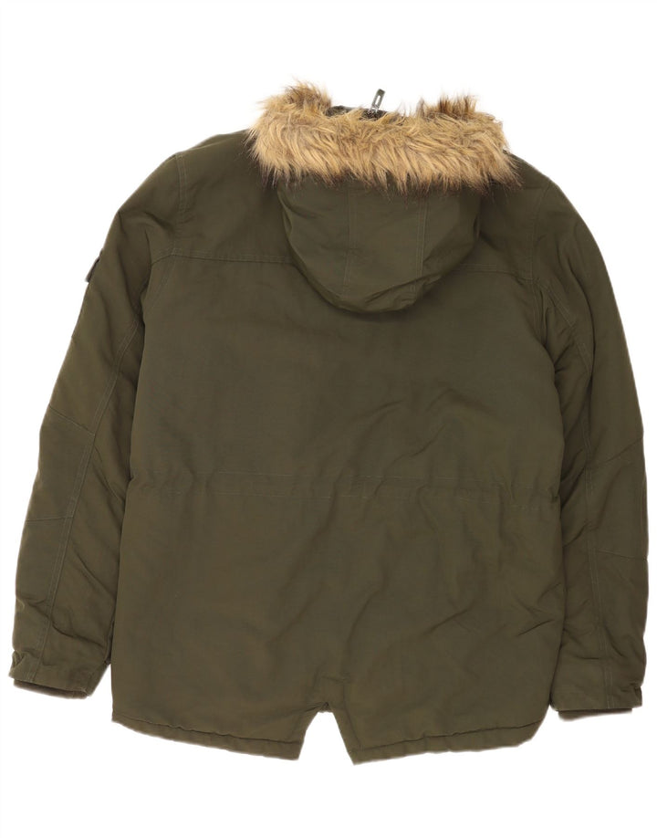 Giacca parka da uomo con cappuccio Ellesse UK 38 nylon kaki medio