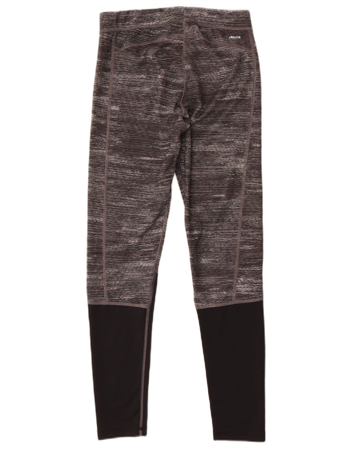Adidas Damen Tech Fit Leggings UK 12/14 Mittelgraues Colourblock-Polyester