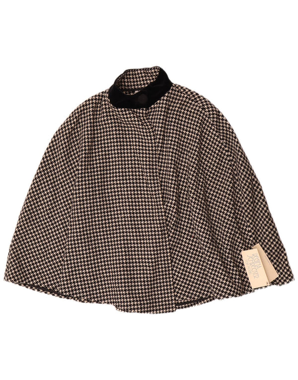 Regina Schrecker Poncho-frakke til kvinder IT 42 Medium Black Houndstooth Uld