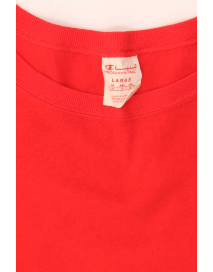 CHAMPION Mens T-Shirt Top Large Red Cotton Vintage Champion and Second-Hand Champion from Messina Hembry 