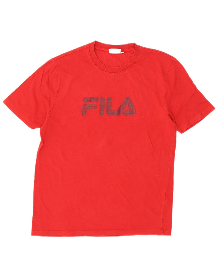 Fila Mens Graphic T-Shirt Top Small Red Cotton