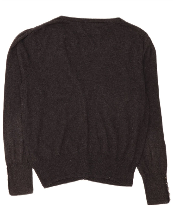 MARKS & SPENCER Womens Cardigan Sweater UK 16 Large Grey Viscose