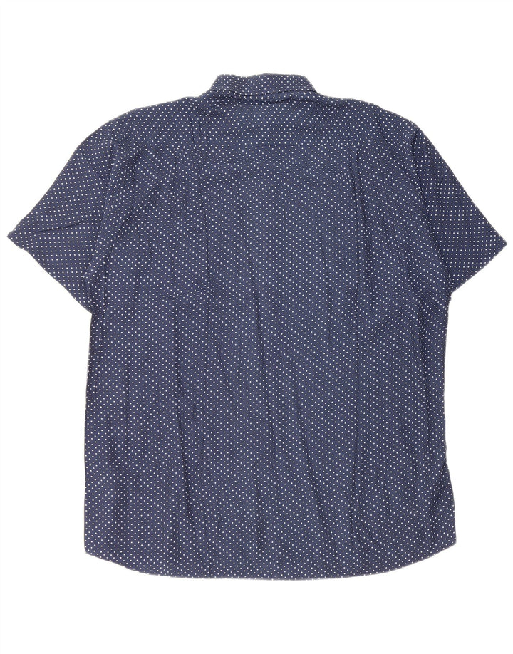 Cassera Chemise à manches courtes pour homme Taille 39 Bleu marine moyen à pois
