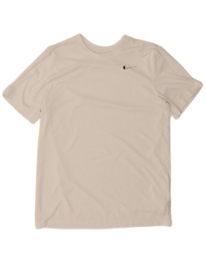 Nike Herre Dri Fit T-shirt Top Medium White Polyester