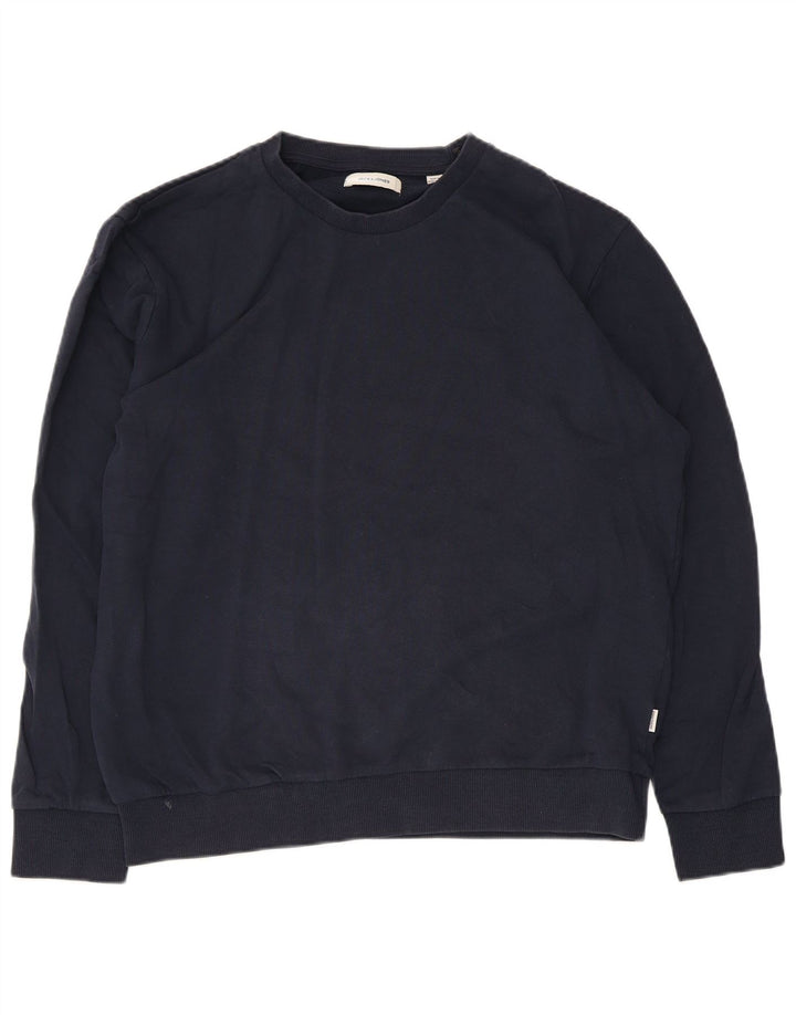 Jack & Jones Mens Sweatshirt Jumper XL Navy Blue Cotton