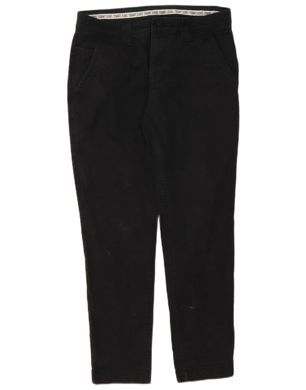 Pantaloni chino slim da uomo Tommy Hilfiger W32 L30 cotone nero
