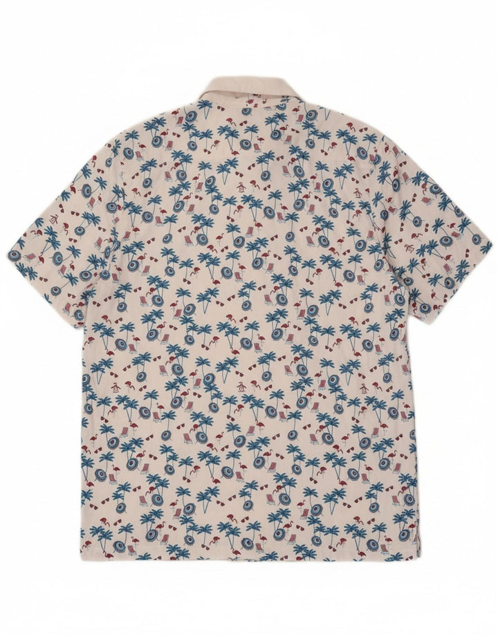 PENGUIN Mens Graphic Polo Shirt Large White Polyester Hawaiian Vintage Penguin and Second-Hand Penguin from Messina Hembry 