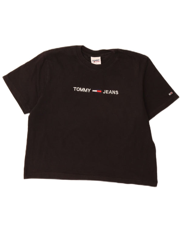 Tommy Hilfiger Camiseta gráfica para mujer Top UK 10 Small Black