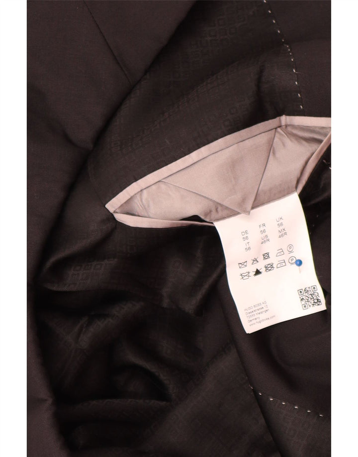 Giacca blazer da uomo a 2 bottoni Hugo Boss EU 56 3XL lana vergine nera