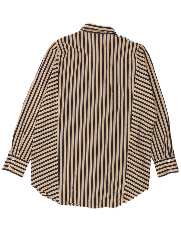 Massimo Dutti Robe chemise surdimensionnée pour femme UK 10 Petit coton rayé beige