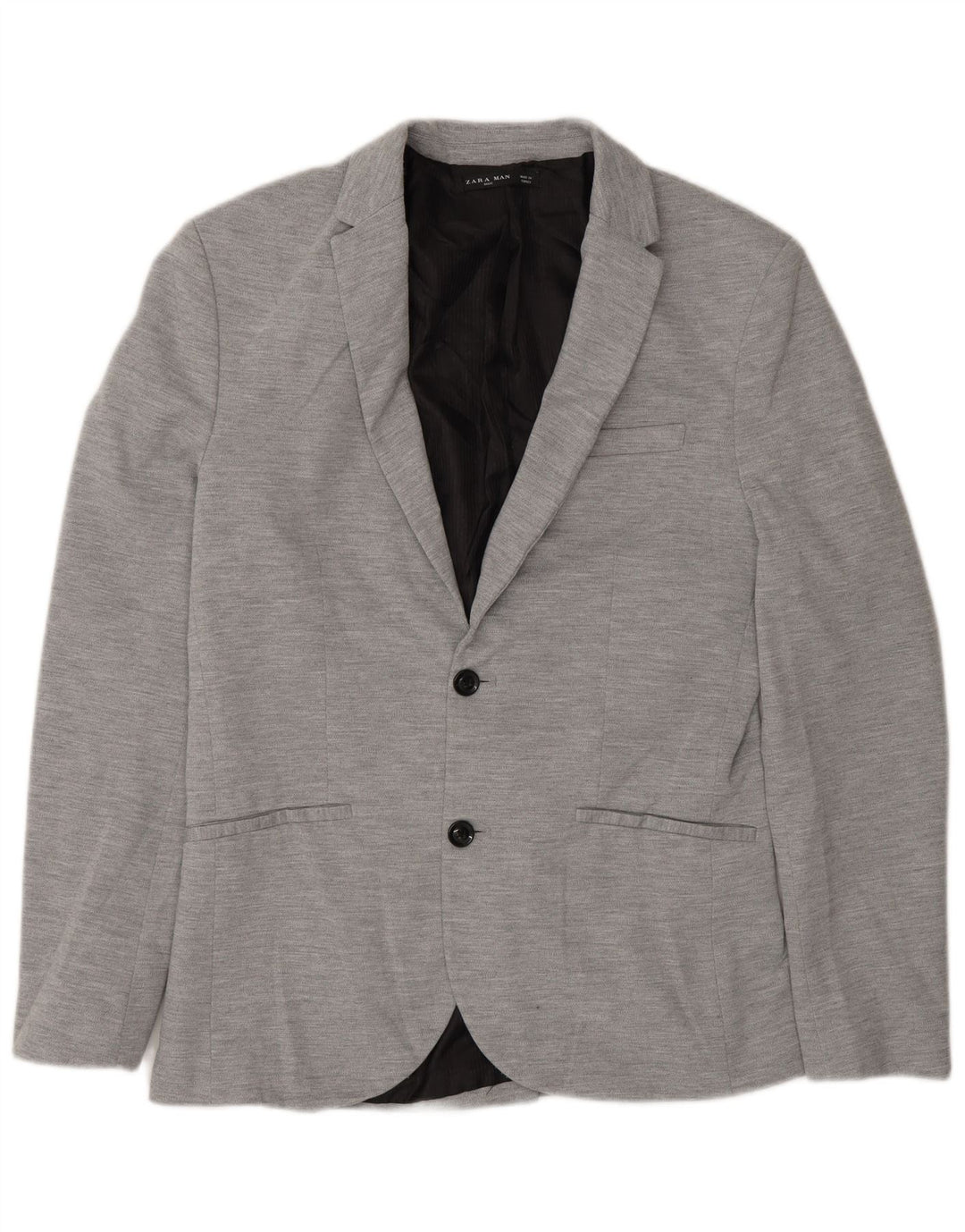 Zara Mens 2 Button Blazer Jacket UK 40 Large Grey
